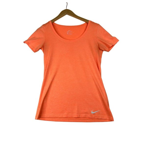 Nike‎ Scoop Neck Short Sleeve Athletic Shirt sz XS Orange - Picture 1 of 6